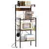 Costway 4-Tier Kitchen Bakers Rack w/Power Outlet Utility Storage Shelf