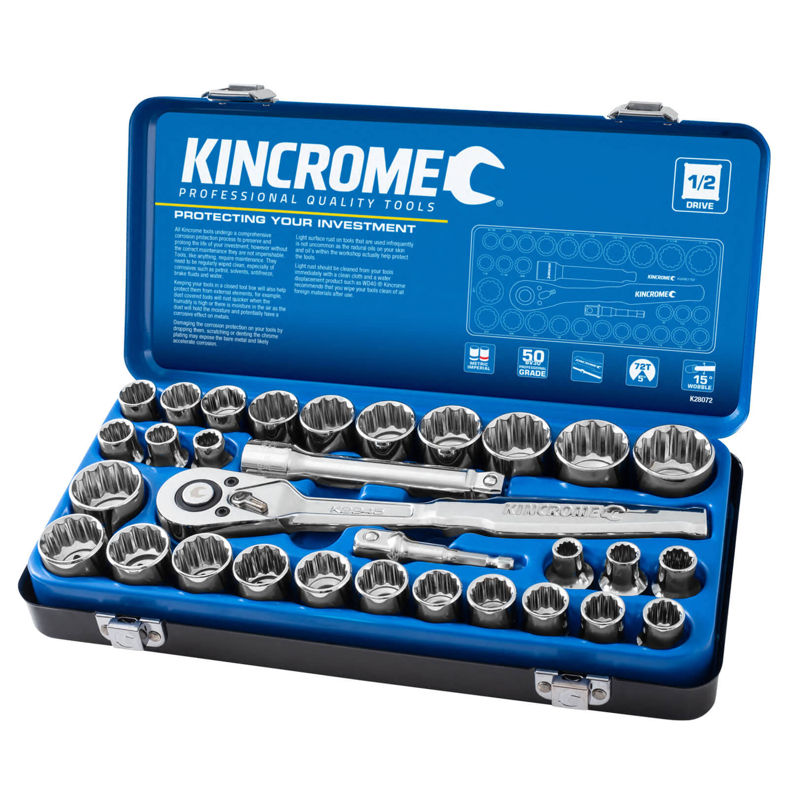 Kincrome 1/2" Drive Imperial and Metric Socket Set - 51 Piece thumbnail 2