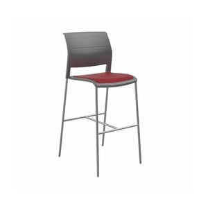 Olg Game Bar Stool Chrome Legs White Shell Tomato Red Upholstered Seat Only