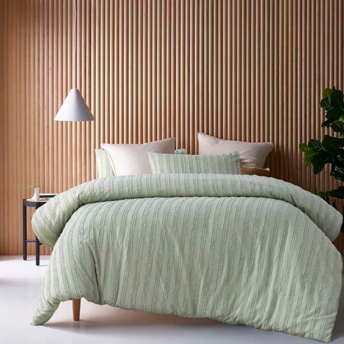 Vintage Design Homewares Reflections Sage Cotton Quilt Cover Set