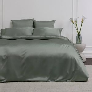 Bedding Co. Quilt Cover Set 100% Mulberry Silk 22 Momme Sage Green King