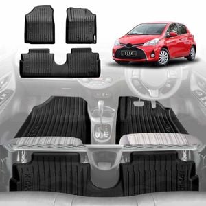 3D Floor Mats for Toyota Yaris Hatch 2011-2020 Heavy Duty All Weather Car Mats Carpet Liner Set