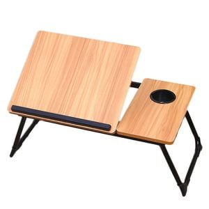 Catzon Laptop Desk For Bed With 5 Adjustable Angles & Cup Holder-walnut