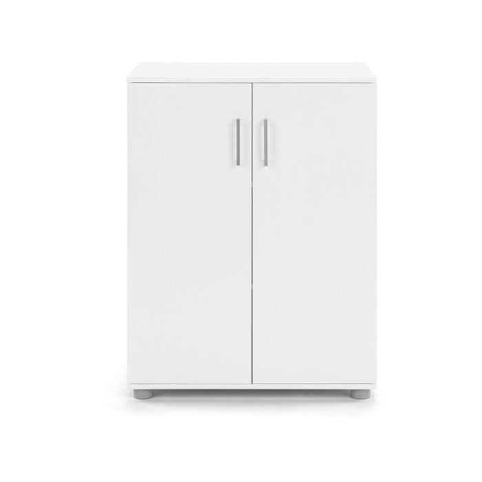 Design Square Monica Low Cupboard Multi-purpose Storage Cabinet 2-Doors - White