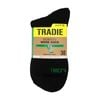 Tradie Men's Black Bamboo Ribbed 3 Pack Quarter Crew Socks - Size 7-10