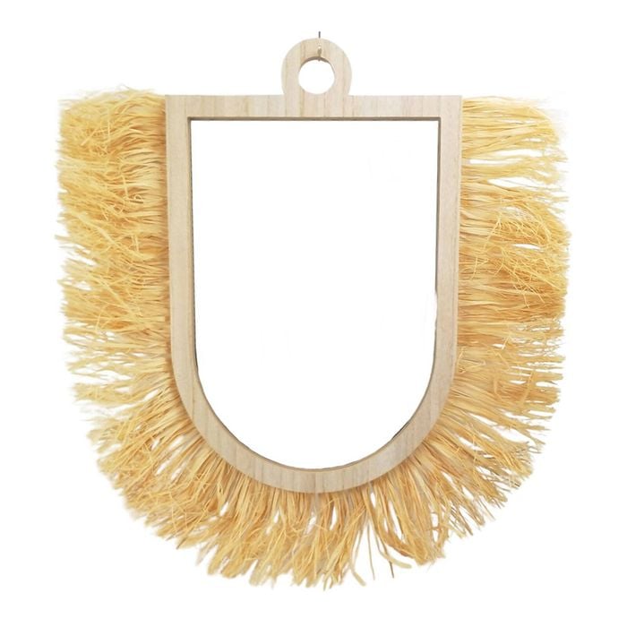 Urban Kiana Fringe 68cm Mirror Wall Home Decor - Natural