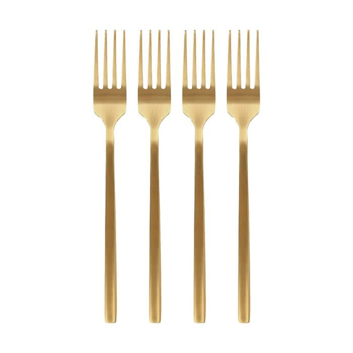 Argon Tableware Stainless Steel Dinner Forks - 19.5cm - 4x Durable Rust Resistant Stainless Steel Dishwasher Safe Flatware Set