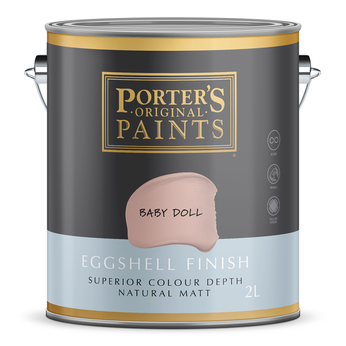 Porter's 2L Baby Doll Eggshell Finish Washable Paint