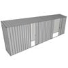 Build-a-Shed 0.8 x 6 x 2m Skillion Shed with Double and Single Sliding Side Doors - Zinc