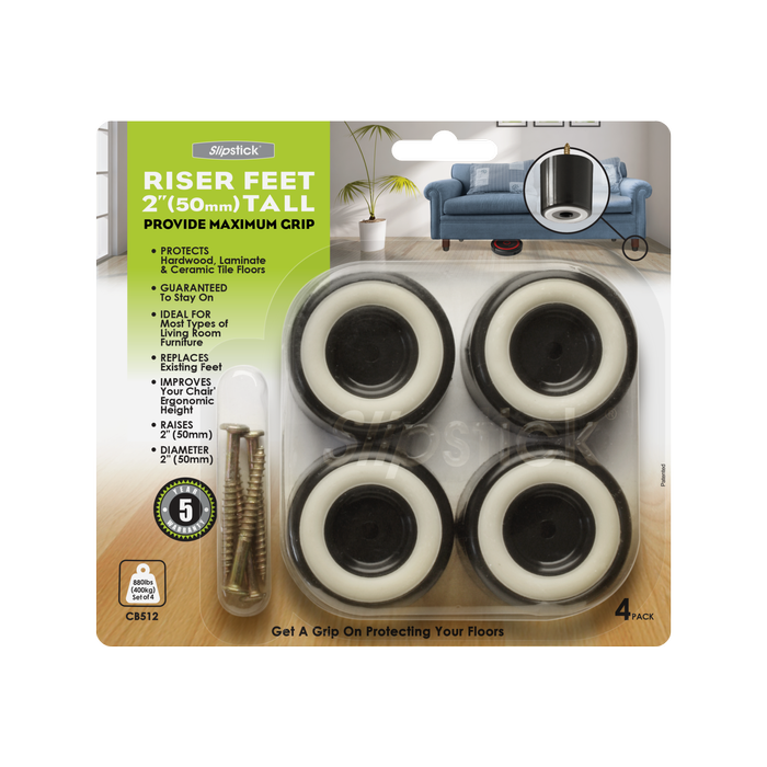 Slipstick 50mm Furniture Heavy Duty Riser Tall - Set of 4
