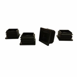 Surface Gard 32mm 5/16" Black Threaded Internal Square Plastic End Closure - 4 Pack