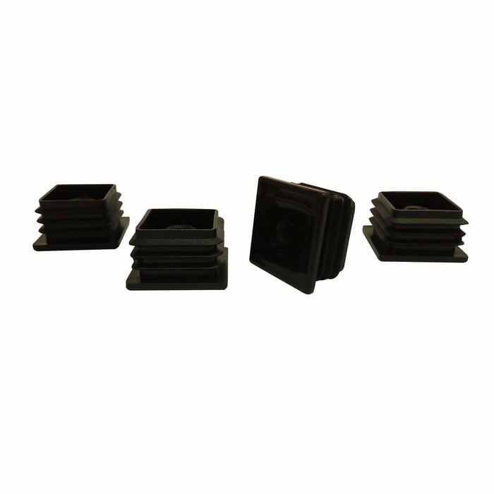 Surface Gard 32mm 5/16" Black Threaded Internal Square Plastic End Closure - 4 Pack