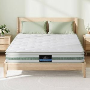 Giselle Double Euro Top Green tea foam Bamboo fabric 20cm Mattress Pocket spring