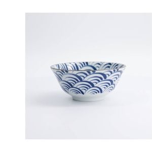 Tokyo Design Bowl Blue Wave Motif Porcelain Microwave Dishwasher Safe 15x7cm