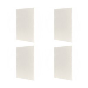 4x Fibreglass Acoustic Room Treatment Sound Panels 600x300x50mm 0.7sqm White