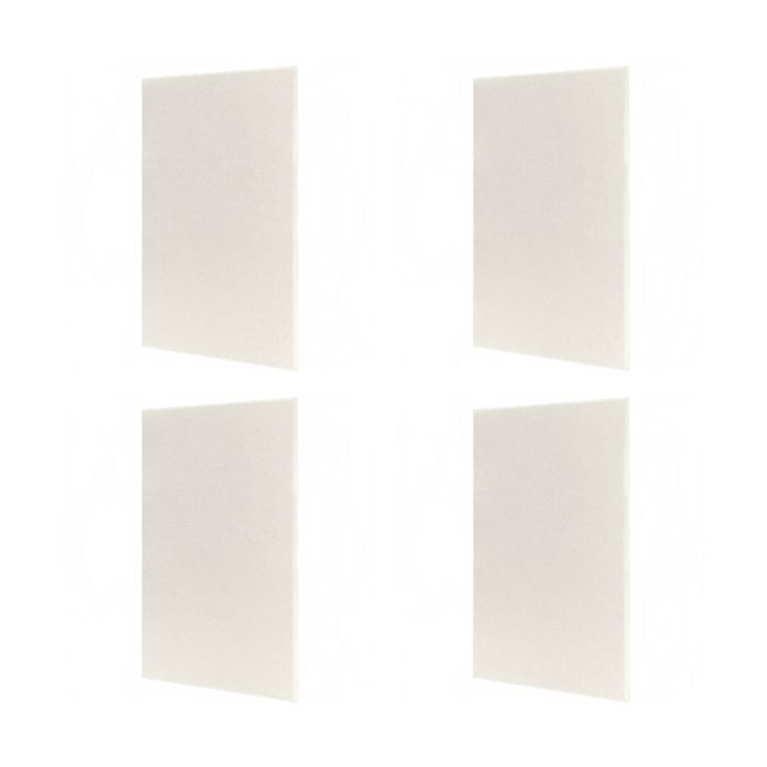 4x Fibreglass Acoustic Room Treatment Sound Panels 600x300x50mm 0.7sqm White