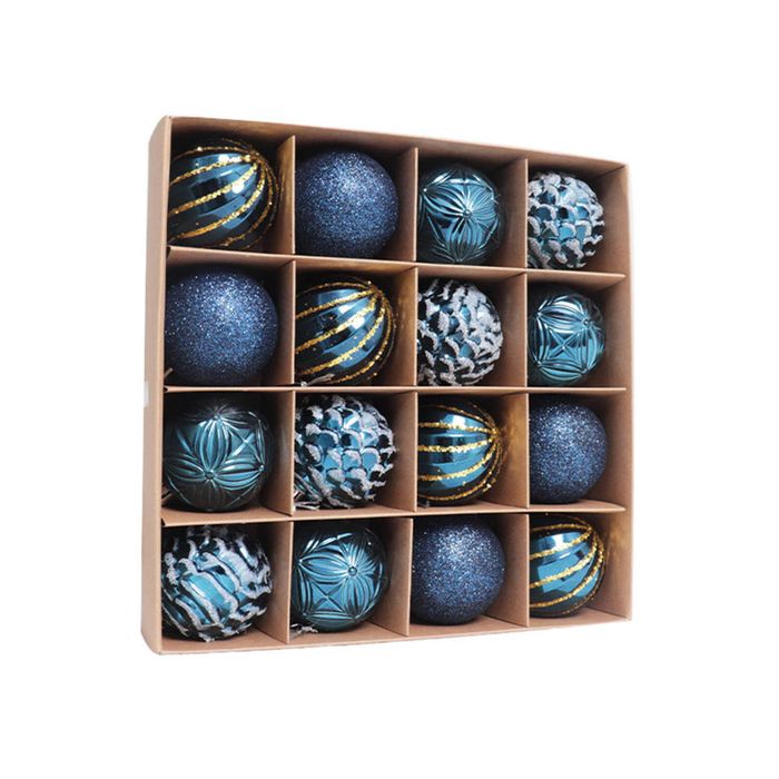 Catzon 16 Pcs Christmas Ball Ornaments Shatterproof Plastic Hanging Baubles for Holiday-Set 6