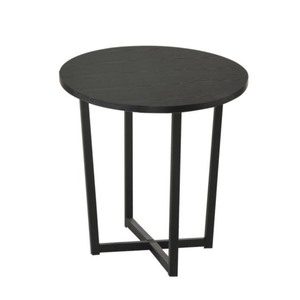 Paragon Archie Wooden Round End Lamp Side Table - Black
