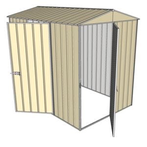 Build-a-Shed 1.5 x 2.3 x 2.3m Narrow Front Gable Dual Single Hinged Door Shed - Cream