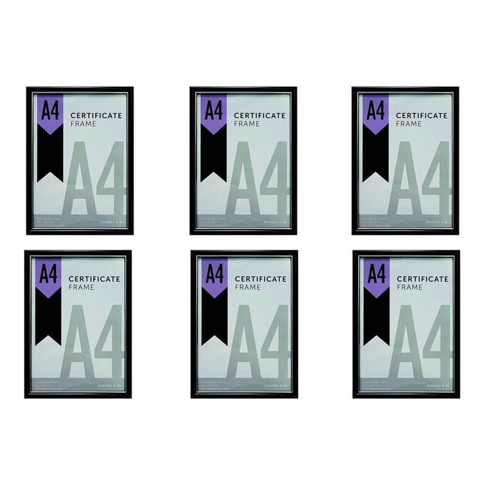 6PK Frankie & Me Picture Frame A4 Photo Holder Home/Office Decor Black