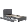 Bellos Living Faux Leather Bed With 2 Storage Drawers In Grey Single