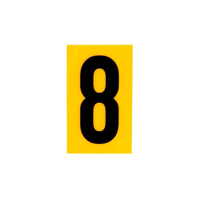 Sandleford 60 x 35mm 8 Yellow Cut Out Self Adhesive Numeral