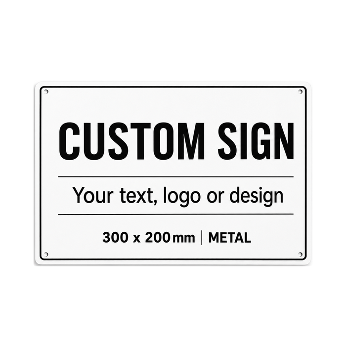 Pinnacle 300 x 200mm Metal Custom Sign