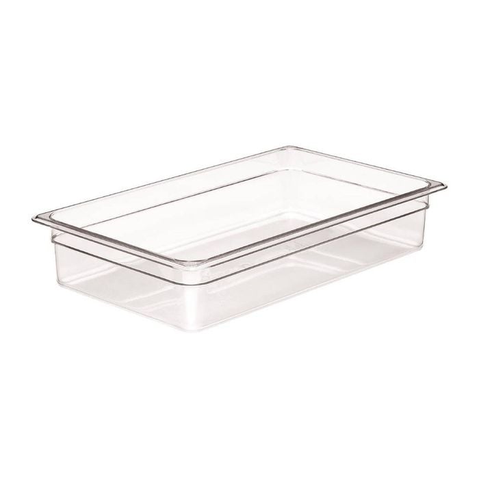Cambro Gastronorm Food Pan Polycarbonate Clear 1/1 100mm Deep Commercial Kitchen Storage