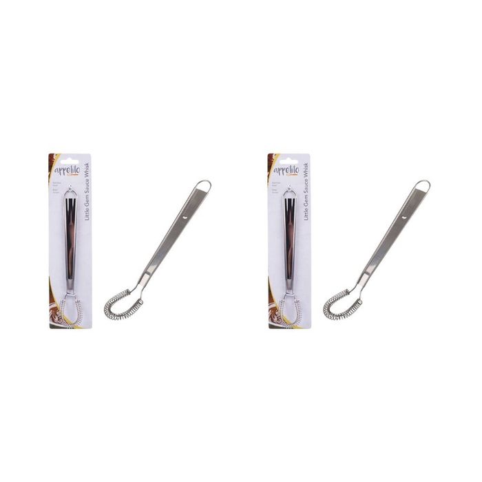 2x Appetito Stainless Steel Little Gem Sauce Whisk Home Kitchen Cooking Utensil