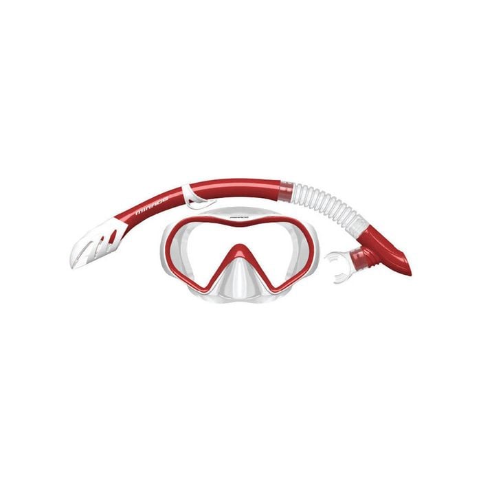2pc Mirage Explorer Snorkelling/Swimming Mask & Snorkels Set Red