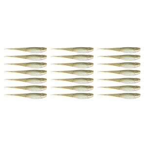 3x 7PK 3.75In Rapala Crush City The Jerk Soft Plastic Minnow Lures - Glow Shad