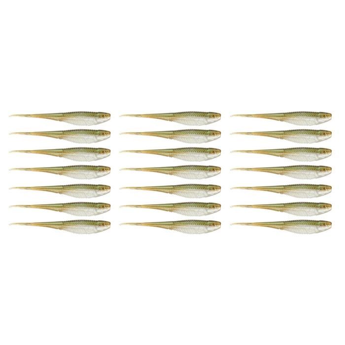 3x 7PK 3.75In Rapala Crush City The Jerk Soft Plastic Minnow Lures - Glow Shad