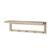Flexi Storage 760 x 200 x 210mm Oak Coat Shelf with Hooks