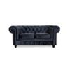 Cleo 2 Seater Velvet Fabric Sofa Blue Colour Chesterfield Design