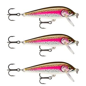 3x Rapala 7cm Countdown Sinking Hardbody Balsa Fishing Lures - Artistic Rainbow