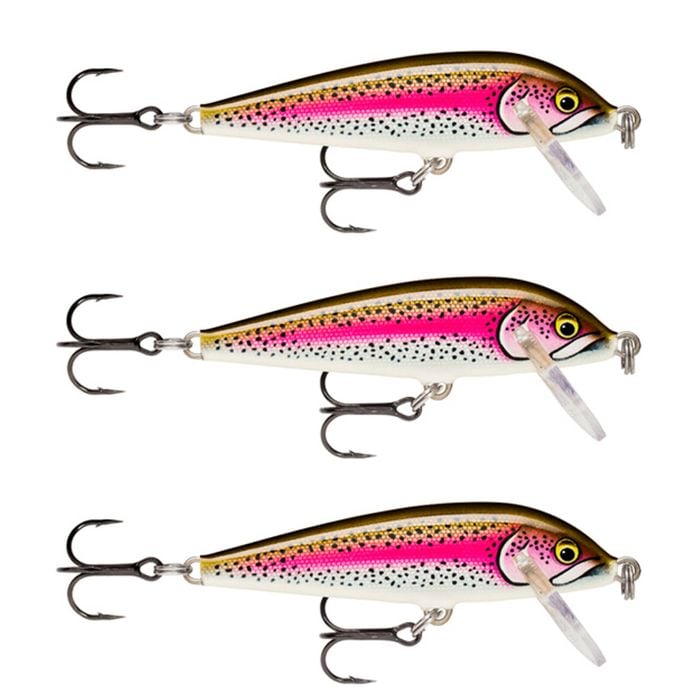 3x Rapala 7cm Countdown Sinking Hardbody Balsa Fishing Lures - Artistic Rainbow