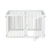 Costway 366cm 6-panel Wood Pet Gate Dog Fence Foldable Barrier White