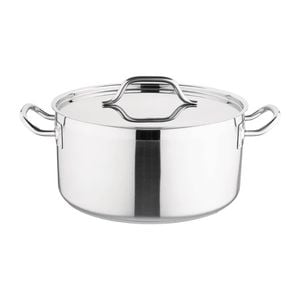 Nisbets Essentials Stew Pot Stainless Steel Induction Compatible With Lid 12l 320mm