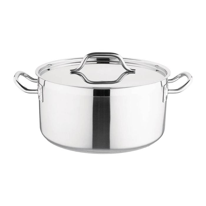 Nisbets Essentials Stew Pot Stainless Steel Induction Compatible With Lid 12l 320mm