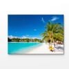 Beautiful Beach On Bora Bora Island Print 100% Australian Made 120x90cm (Stretched Canvas)