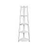 Randy & Travis White Corner Ladder Shelf Bookcase