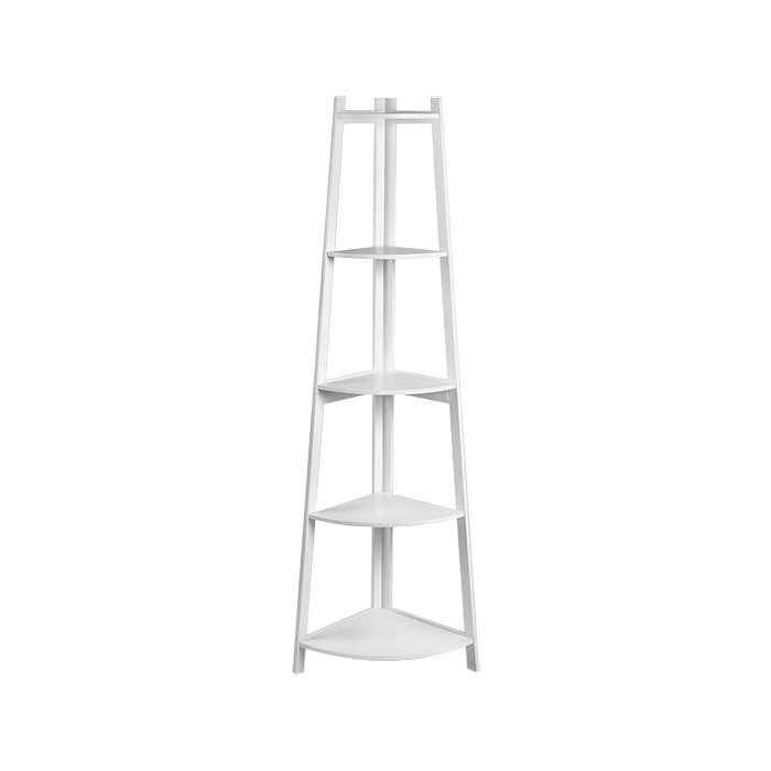 Randy & Travis White Corner Ladder Shelf Bookcase