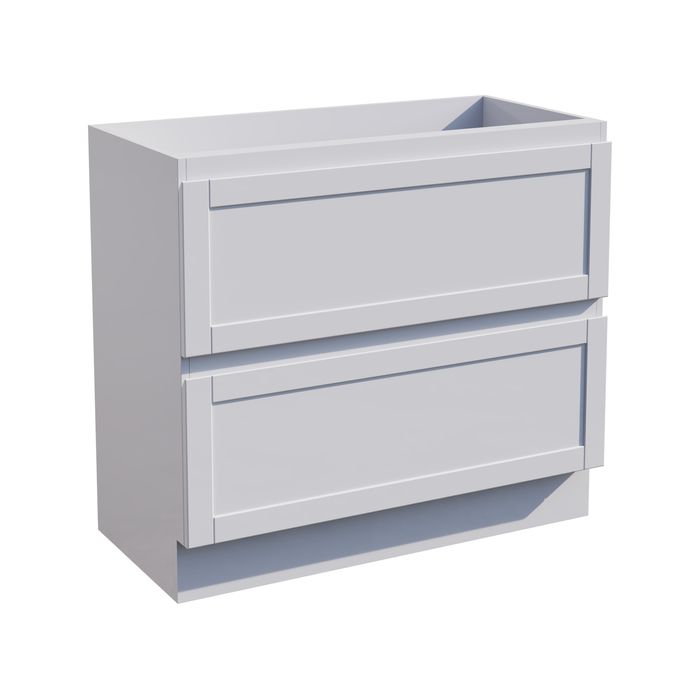 Stein 900 x 450 x 810mm White Select Shaker Floor Standing Vanity - Cabinet Only