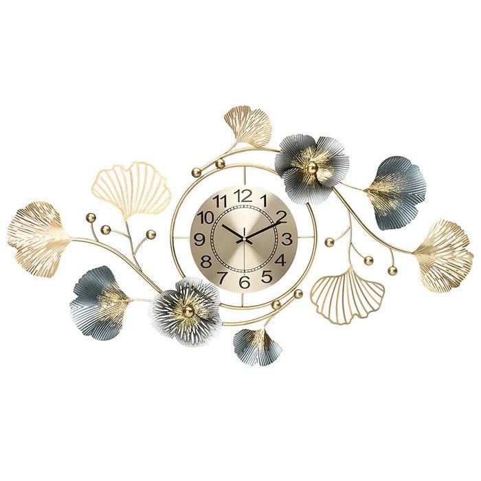 Large Wall Clock 22cm Metal Silent Non-Ticking Decoration Hanging Clock