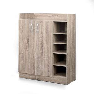 5 Tier Artiss Shoe Storage Rack Walnut