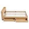 Artiss Single Bed Frame With 2 Storage Drawers Platform Bed Base With Usb Ports Natural
