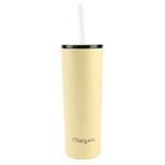 Marquee 890ml Yellow Slim Tumbler With Straw