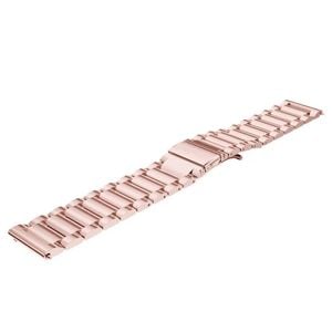 Stainless Steel Metal Watch Band Strap - For Samsung Galaxy Watch Garmin Venu Huawei Universal 22mm (Rose gold)