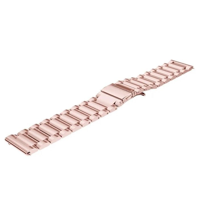 Stainless Steel Metal Watch Band Strap - For Samsung Galaxy Watch Garmin Venu Huawei Universal 22mm (Rose gold)