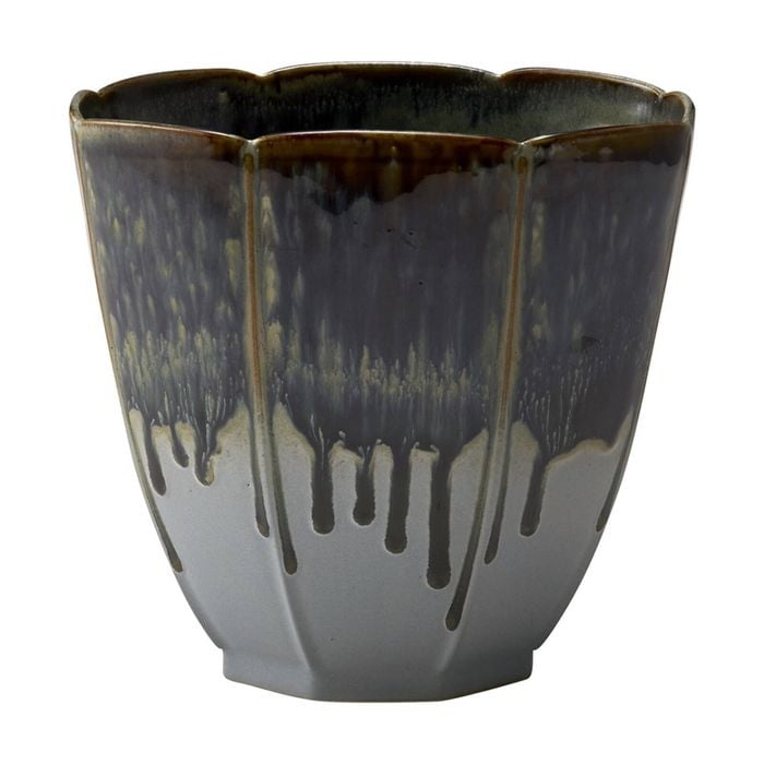 Ecology Midnight Matte Glaze Gretta Vase Flower Sculpted 20cm